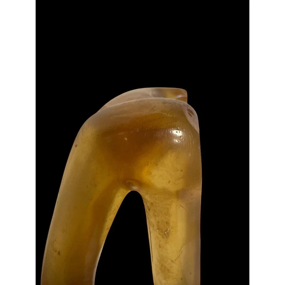 Faceless Lying Down Minimalistic Modern Art StatueYellow Lucite Resin